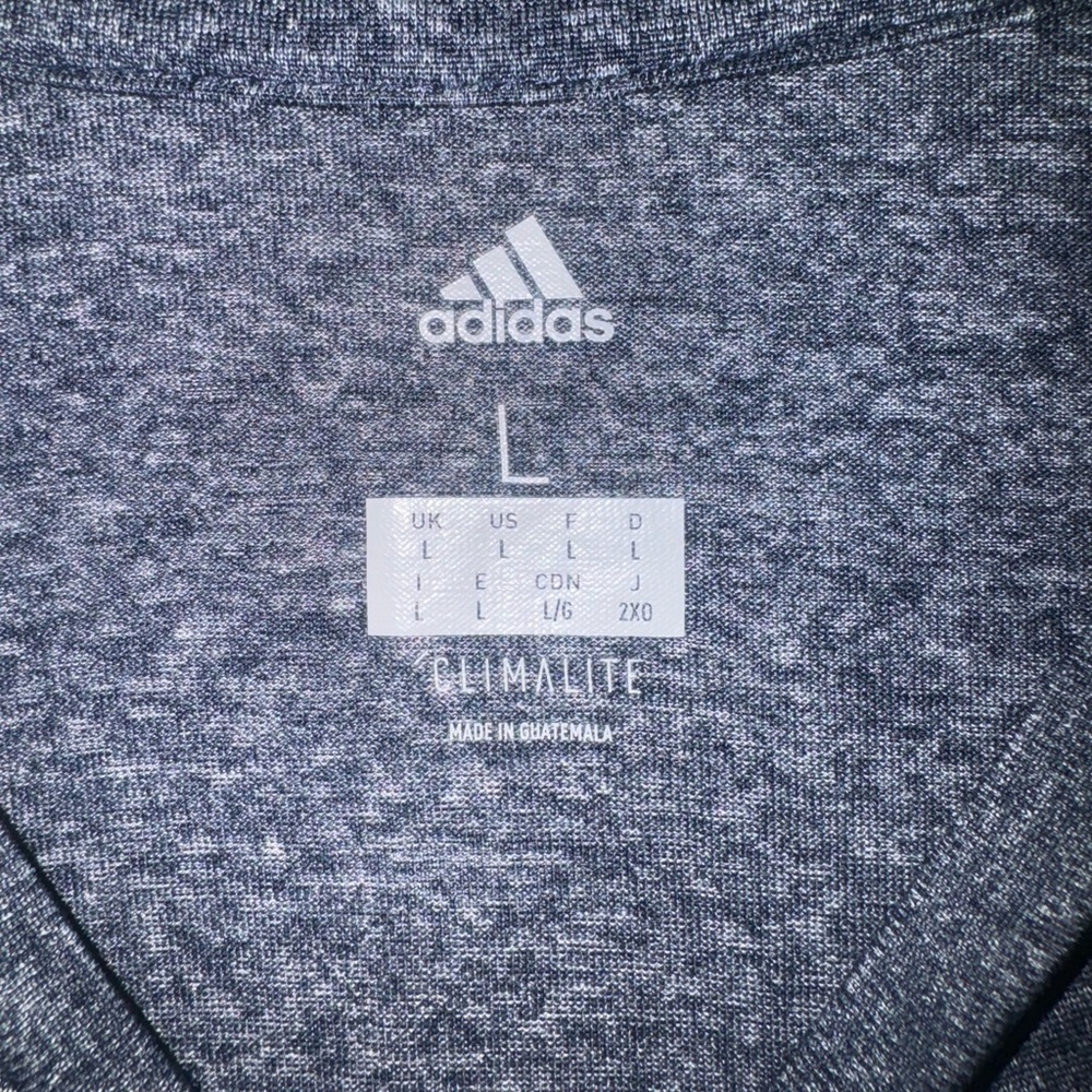 Adidas Heather Navy Long Sleeve Performance Tee - Picture 4 of 5